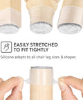 Silicone Chair Leg Floor Protectors With Felt Pads For Hardwood Floors No Slip Rubber Chair Leg Protectors Clear 16 Pack