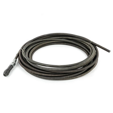 Straight Up Drain Cleaning Cable Sewer Snake FiveSixteen In By TwentyFive Ft Drop Head Auger heavy duty metal cable with snap head.