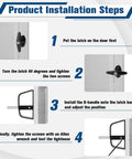 Installation steps of 4 And A Half Inch Shed Door Latch Kit With T Handle Lock Built For Locking Up Tight, Carbon Steel Barn Door Hardware With 2 Keys