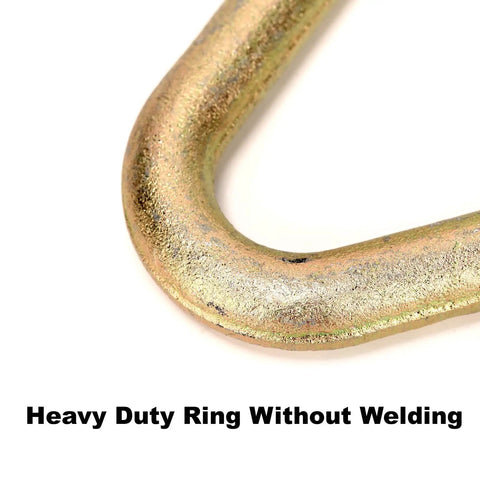 Close-up of Beefy Heavy Duty Alloy Steel Pear Shaped Ring Set Galvanized No Welding 7000 Lbs Load Capacity 12mm Diameter