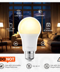 Four Pack Smart LED Bulbs 2.4GHz WiFi Tunable White 2500K To 6500K Dimmable 800 Lumens E26 A19 No Hub Required Works With Alexa And Google Home