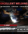 Person using 135Amp 110V 3 In 1 MIG Welder Flux Core MIG Lift TIG Stick Multiprocess Inverter in a workshop, showcasing arc stabilization.
