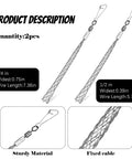 Top Shelf Wire Pulling Grips Set Includes Two Galvanized Steel Cable Puller Socks For Effortless Light Or Heavy Wire Fishing Rustproof Construction With Rock Solid Jaw Design To Lock Cables Down On Every Job Site Pull, showing 2 galvanized wire pulling grips with varying lengths.