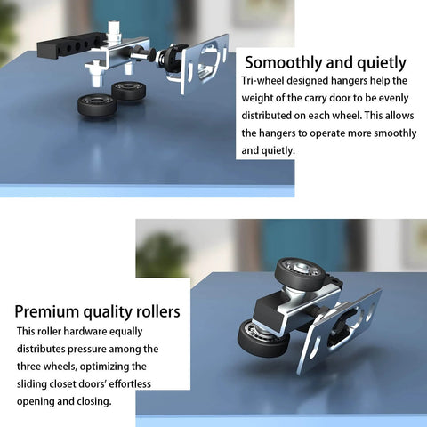 48 Inch Aluminum Bypass Sliding Door Hardware Kit Includes Two 8 Inch Barn Door Handles Commercial Grade Box Track