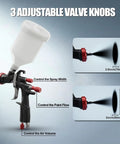 R500 LVLP Paint Gun With 1.3mm 1.5mm And 1.7mm Nozzles Air Regulator Teflon Coated Finish Pro Grade Sprayer with adjustable valve knobs