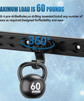 12 Inch L Track Tie Down System Kit, Heavy Duty Aluminum Cargo Track With 6 360 Degree Rotating Stud Fittings installed, black