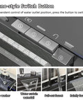 Smart Kitchen Sink with Digital Display, Dual Waterfall Design, Pull-Out Faucet, Pressurized Cup Washer for Modern Kitchens control panel with buttons.