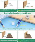Installation instructions for Heavy Duty 285 Piece Camlock Furniture Connector Kit With Dowel Pins And Locknuts for cabinet repairs.