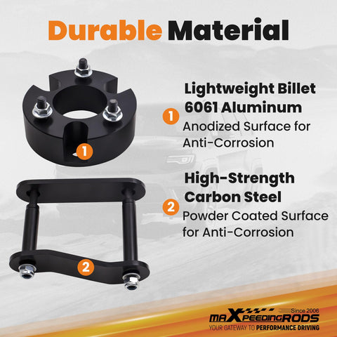 Durable material of 3 Inch Front And 2 Inch Rear Leveling Lift Kit For Nissan Frontier Xterra And Suzuki Equator 2005-2023 2WD 4WD