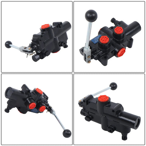 2750 PSI Hydraulic Log Splitter Directional Control Valve with Auto Return Detent Lever and 21 GPM Flow SAE Inlet and Outlet