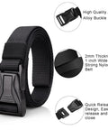 1 Inch Wide Nylon Belt For Men With Quick Release Heavy Duty Buckle Skinny Webbing Work Belt In Black 49 Inch Length