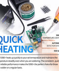 939D Plus Digital Soldering Station with 75W Power, displaying quick heating feature, smart control, and ESD-safe use in action