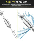Two Pack Brake Bleeder Hose Kit With Nozzle Cap And Clamp For Cars, Bikes And EVs, One Way Check Valve Tube pictured with water splash