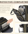 Underseat Carry On Luggage With Wheels For Travel Airline Approved Personal Item Bag With Leather Handle Black Gold with laptop compartments