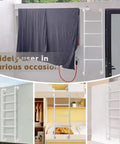 Rock Solid Indoor Bunk Bed Ladder Wall Mounted With Non Slip Round Tube Grip Heavy Duty Metal Loft Bed Access in various settings.