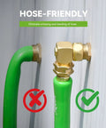 90 Degree Hose Elbow With 360 Degree Swivel, Three Quarter Inch GHT Garden Hose Connector And Adapter, Solid Brass Water Fittings For RV Outdoor Faucet Spigot, No-Fuss Easy Install, Durable All Brass 2 Pack.