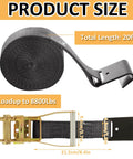 Heavy Duty 4 Pack 2 Inch Ratchet Straps With Durable Flat Hooks For Secure Cargo Tie Downs On Trucks And Flatbeds. Length: 20ft.