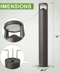 Solid 42 Inch Bronze LED Bollard Landscape Light With Hella Bright 3Cct Selectable Settings And 24 Watt Energy Saving Build for dimensions and design details.