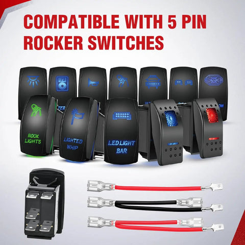 5 Pin Rocker Switch Jumper Wires Set For Automotive And ATV Console Wiring With Tin Plated Copper Terminals And 14 AWG Copper Wire