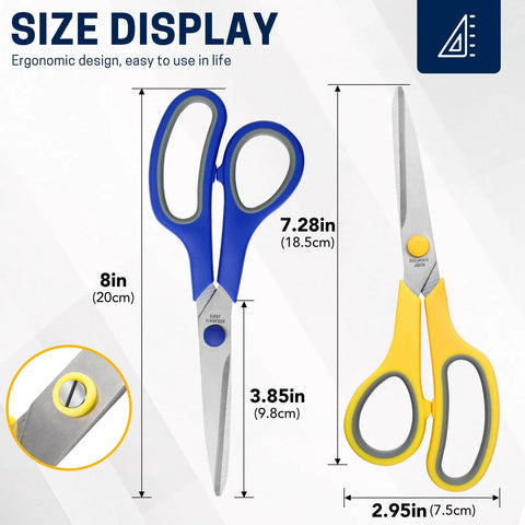 24 Pack Bulk 8 Inch All Purpose Heavy Duty Scissors Workhorse For Office School And Home With Stainless Steel Blades And Soft Grip Handles