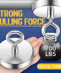Beast Mode Neodymium Fishing Magnet With 700 Lbs Pulling Power And Countersunk Hole Eyebolt