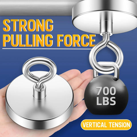 Beast Mode Neodymium Fishing Magnet With 700 Lbs Pulling Power And Countersunk Hole Eyebolt