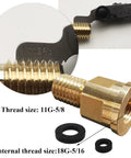 Close-up of brass heavy duty pressure gauge adapter with O-ring seal, showing 5/8-11G male thread for CS and CJ filter series.