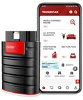 Bluetooth OBD2 Scanner With Full System Bidirectional Diagnostics OE Level Code Reader ECU Function 15 Plus Reset Services FCA AutoAuth All Software 1 Year Updates Works With iOS And Android shown beside smartphone display