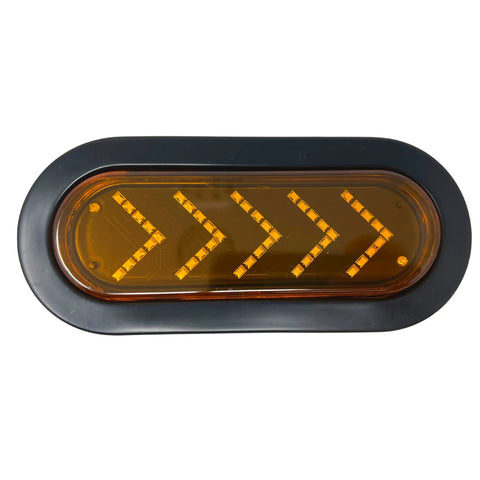 6 Inch Amber LED Trailer Tail Light With 45 Arrow Sequential Turn Signal Oval Waterproof Parking And Side Marker Lamp