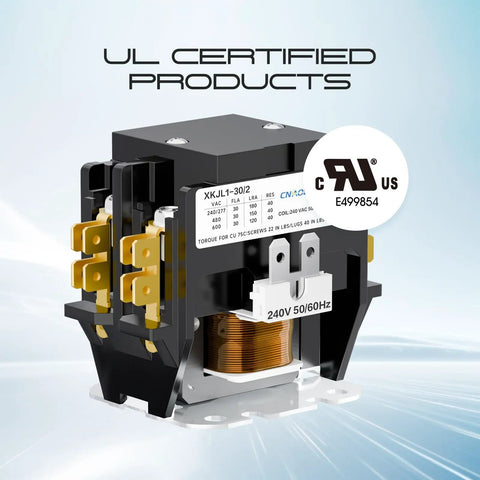 2 Pole 30 Amp 240V HVAC Contactor For Condensers, Compressors, And Heat Pumps, Heavy Duty AC Contactor With 600VAC Rating