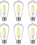 Vintage LED Edison Bulbs 6W Equivalent 60W Non Dimmable 4000K Cool White ST58 Antique Filament Bulbs 80 Plus CRI E26 Medium Base