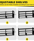 Heavy Duty Wall Mounted Tool Organizer With Eight Cordless Drill Holders, Four Layer Garage Storage Rack, 600 Lb Capacity, Side Panels For Batteries And Tools