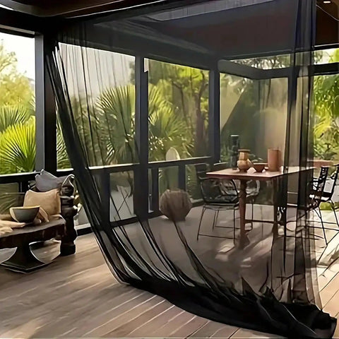 Ultrafine 10x13Ft Patio Bug Netting, Heavy Duty UV Resistant Mesh Made From Nanocomposite PP installed on outdoor patio