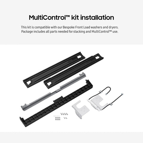Bespoke Front Load Washer And Dryer Stacking Kit With Gap Cover No Fuss Space Saving Laundry Stack All Parts Included SKK-9MCV Brushed Black