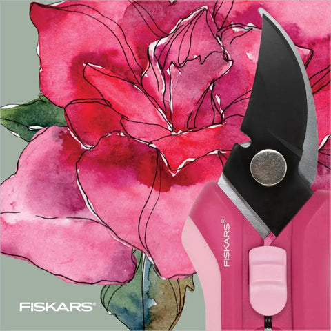 Floral Pruning Shears For Light Pruning And Deadheading Pink Rose Petal Color Dope Garden Gift For Women High Quality Plant Cutting Scissors Ergonomic Grip For Comfortable Use And Precise Cuts with floral background.