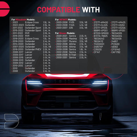List of car models compatible with Activated Carbon Cabin Air Filter For Mitsubishi And Nissan Cars And SUVs