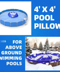 4x4 Ft Pool Pillow For Above Ground Pools Winterizing Kit With 50 Ft Rope Built Tough Extra Durable 0.4mm PVC shown in use