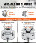 Four Jaw Lathe Chuck Three Point Seven Five Inch Diameter Self Centering Tool showing versatile size clamping range 1.26-3.4 inches