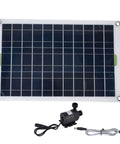 Heavy Duty 50W Solar Fountain Pump For Outdoor Bird Bath And Fish Pond Drop Dead Quiet Low Noise Water Feature with solar panel and pump.