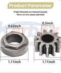 Dimensions of steel components in Steering Pinion Gear And Bushing Kit For MTD Lawn Tractors, shown with labels in inches