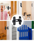 Two Pack Stainless Steel 90 Degree Barn Door Lock Bifold Flip Latch For Barn, Bathroom, Outdoor And Garage In Black Finish