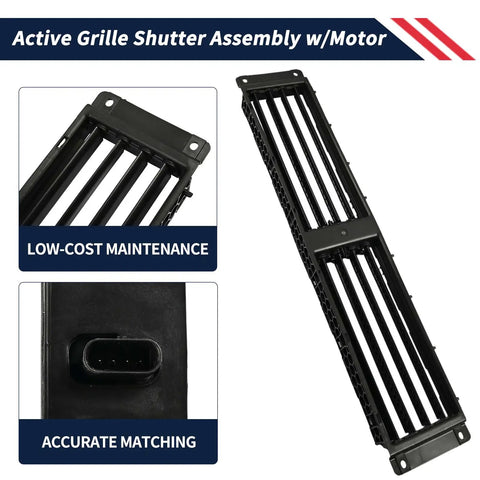 Built Tough Active Radiator Grille Shutter Assembly With Direct Drive Motor For Chevy Malibu 2016 2025 Bolt Ev And Buick Lacrosse 2017 2019 No Sweat Plug And Play Oem Direct Fit, showing detailed louver design.
