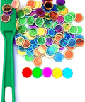 Magnet Wand And 100 Multicolor Bingo Chips Set For STEM Learning Kid Friendly Science Play Fun Family Game Night Classroom