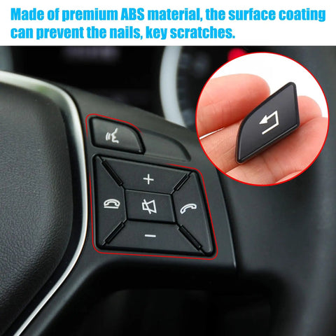 Close-up of Mercedes Benz Steering Wheel Button Cover Replacement For A Class W176 B Class W246 C Class W204 E Class W207