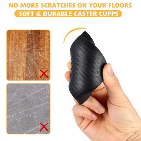 Straight Up Heavy Duty Rubber Floor Savers And Non Slip Furniture Pads To Lock Down Big Tables And Sofas While Acting As Scratch Guard Castor Cups, 55x55x15mm, durable rubber.