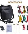 Accessories for 4 In 1 Digital Multimeter including cables, carrying bag, probes, and manual. Compatible with 600V AC DC range.