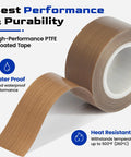 Roll of PTFE Teflon Tape For Heat Sealers High Temp Nonstick Sealing Strip 1 Inch By 33 Ft 0.18mm Thick Replacement Tape