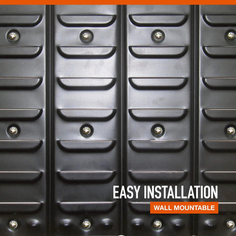 Rock Solid Metal Louvered Wall Panel Storage Rack With 24 Heavy Duty Sorting Bins And An Eighty Pound Weight Rating Crafted To Keep Your Garage Tool Setup Smooth And Hassle Free