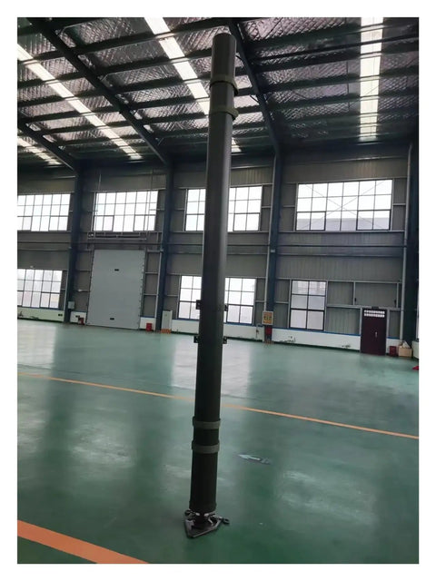 Pro Grade Manual Telescopic Aluminum Mast Expands From Two Point Five Meters To Ten Meters portable camera pole standing indoors.