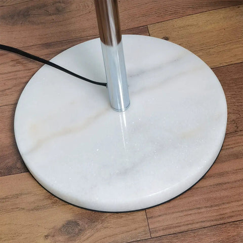 Modern Black Floor Lamp With K9 Clear Glass Crystals marble base and foot switch